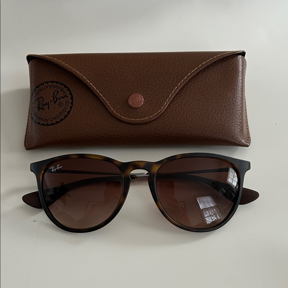 Ray-Ban Erica Tortoise Sunglasses with Case